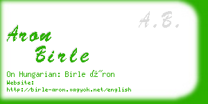 aron birle business card